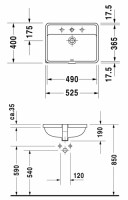 DURAVIT STARCK-3 LAVABO BAJO ENCIMERA